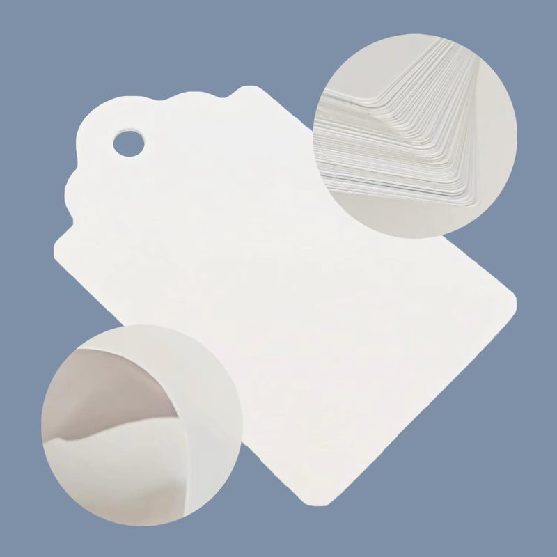 OLPDDZ 1000PCS White Blank Unstrung Price Tags, 1.75 x 1.093 Inches - Premium Quality Durable Paper Hang Tags for Clothing, Retail, Yard & Garage Sales, Ideal for Gift Labeling and Sale Pricing - Image 4
